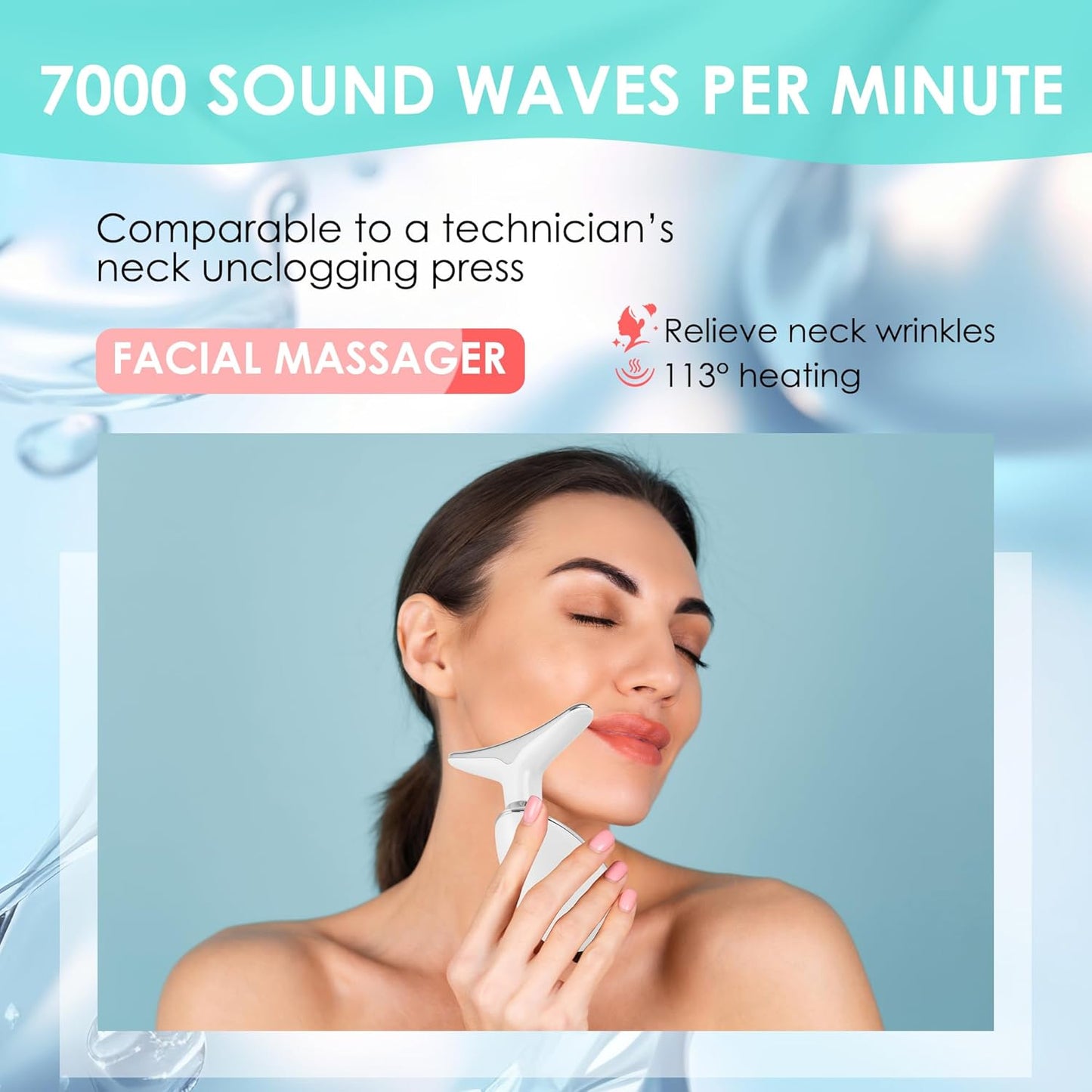 Facial Massager Red-Light-Therapy-For-Face and Neck, Face π² Culpting Wand with 7 Color