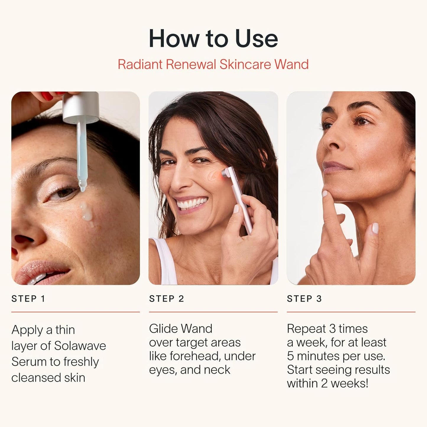 4-In-1 Radiant Renewal Red Light Therapy Wand & Renew Complex Activation Serum | Beauty Device for Face & Neck | Serum Boosts Anti-Aging Effects, Reduces Wrinkles, Dark Circles & Puffiness