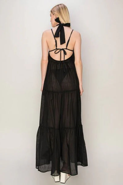 Halter Neck Cover up Maxi Dress